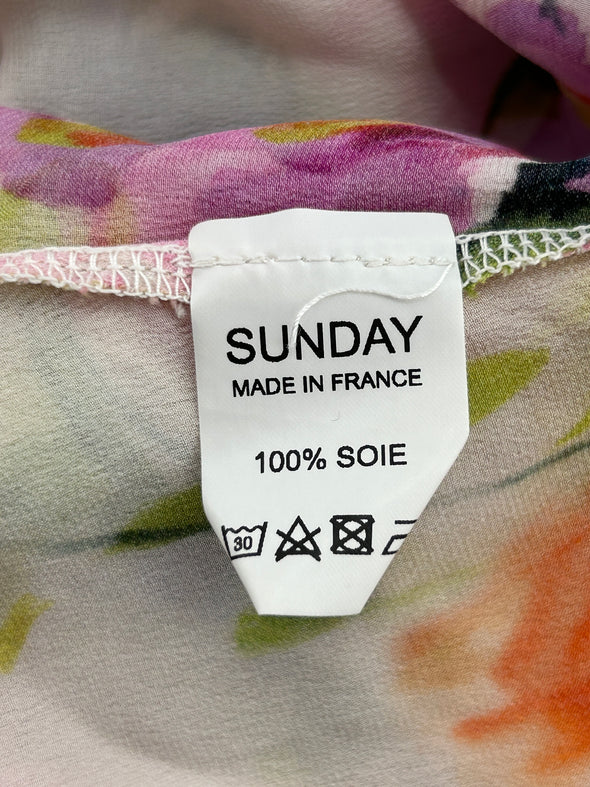 Tunique en soie à fleurs