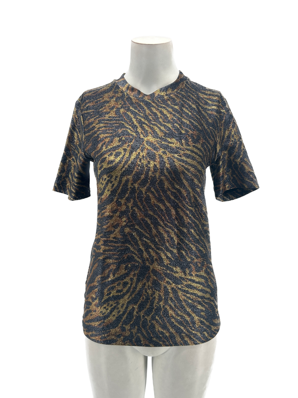 T-shirt à paillettes imprimé léopard