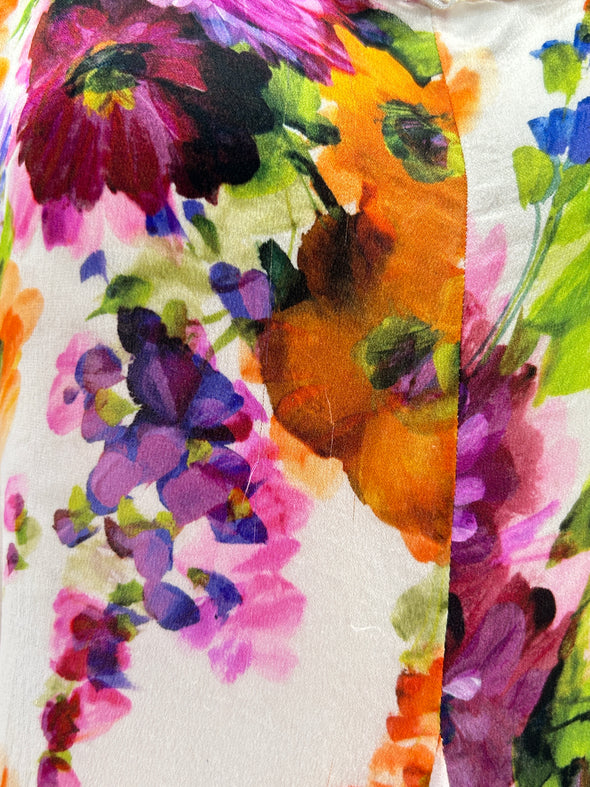 Tunique en soie à fleurs