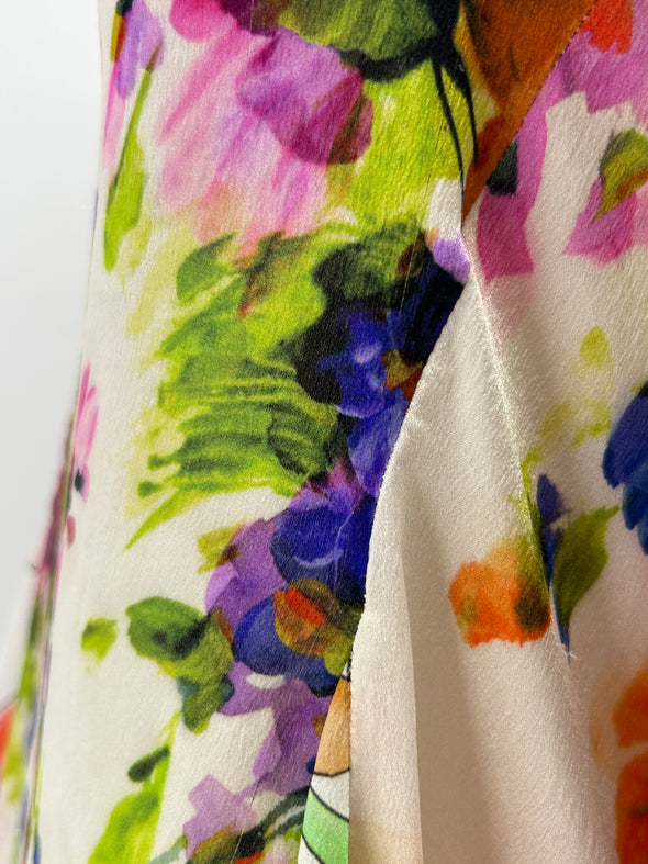 Tunique en soie à fleurs