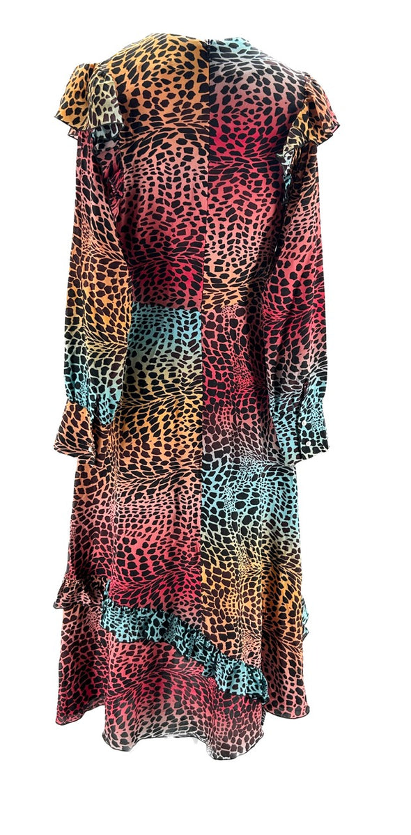 Robe multicolore à imprimé léopard