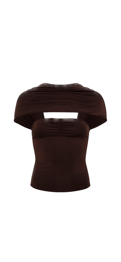 Top marron cut-out