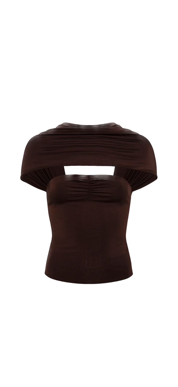 Top marron cut-out