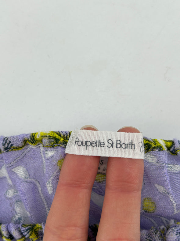 Top violet à fleurs