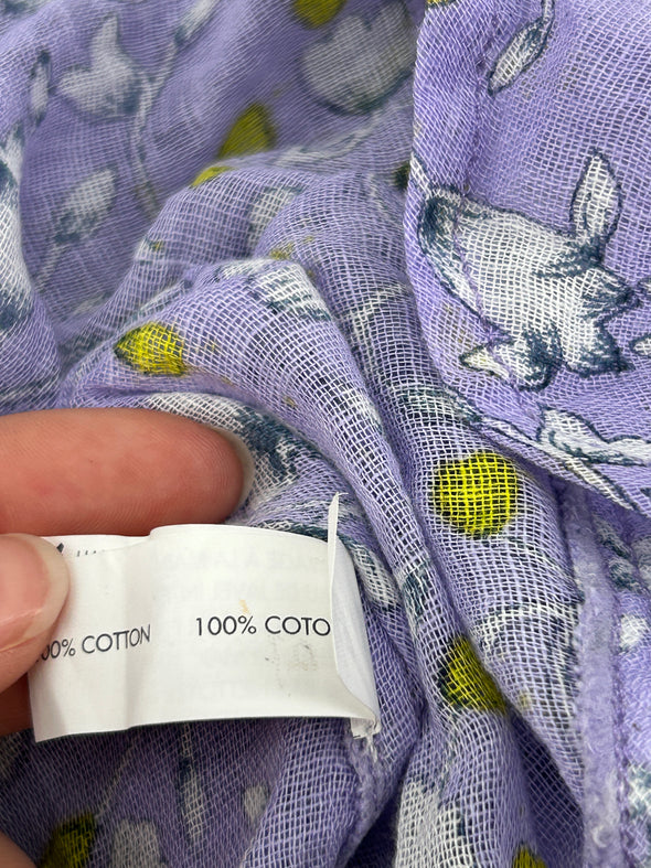 Top violet à fleurs