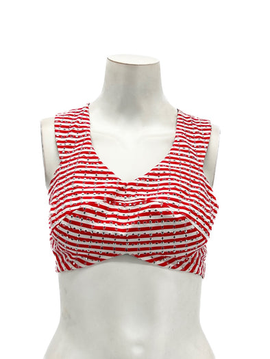 Top rouge rayé