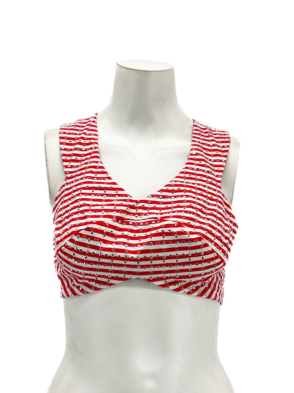 Top rouge rayé
