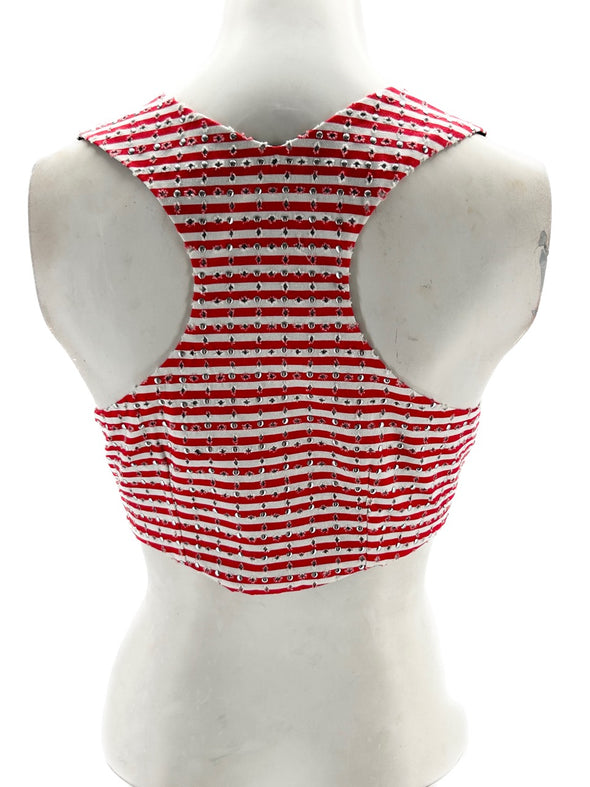Top rouge rayé