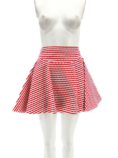 Jupe rouge rayée