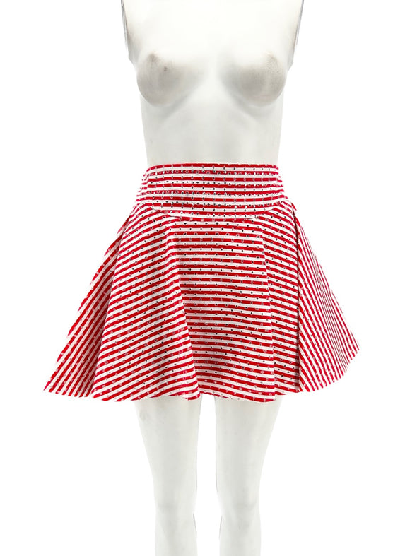 Jupe rouge rayée