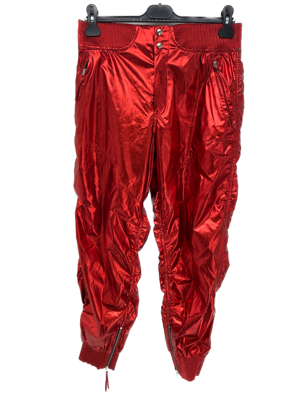Pantalon métallisé rouge