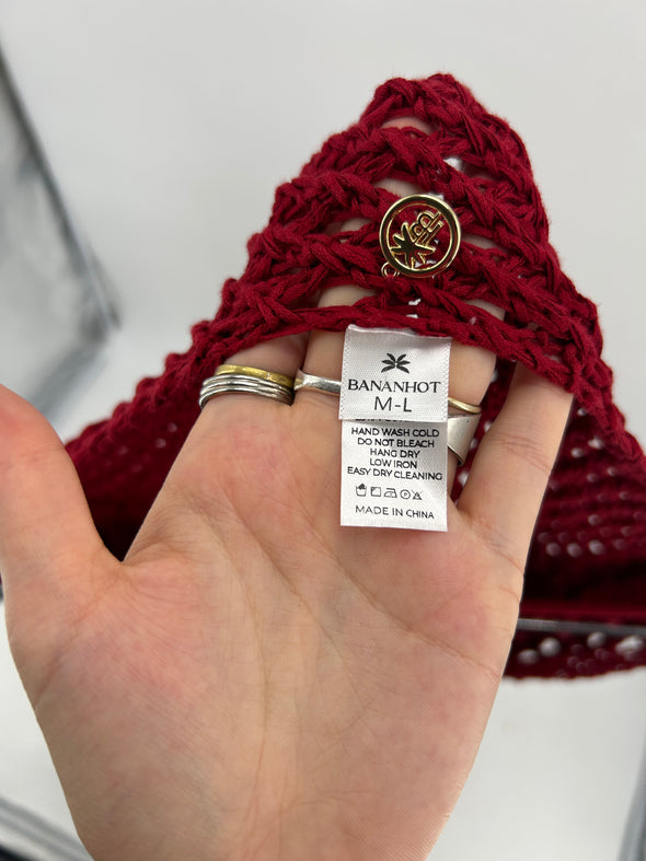 Top en crochet rouge