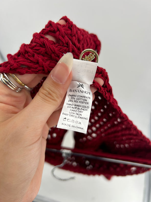 Top en crochet rouge