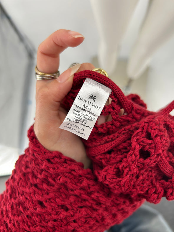 Jupe en crochet rouge