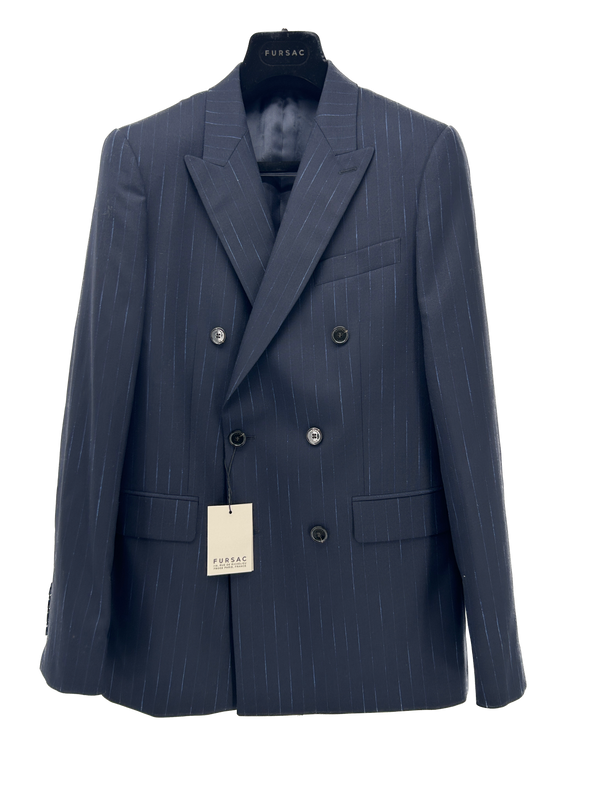 Veste de costume à rayure bleu marine