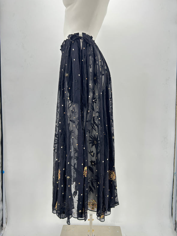 Jupe noire transparente
