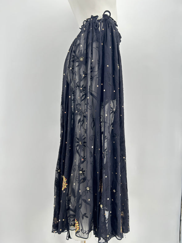 Jupe noire transparente