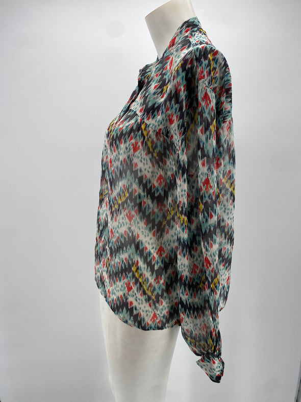 Blouse imprimée en soie
