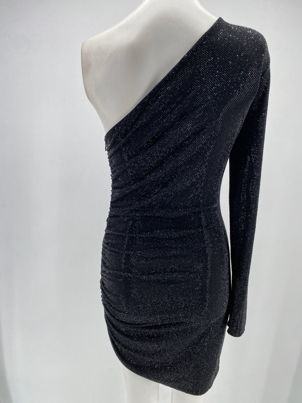 Robe asymétrique à strass