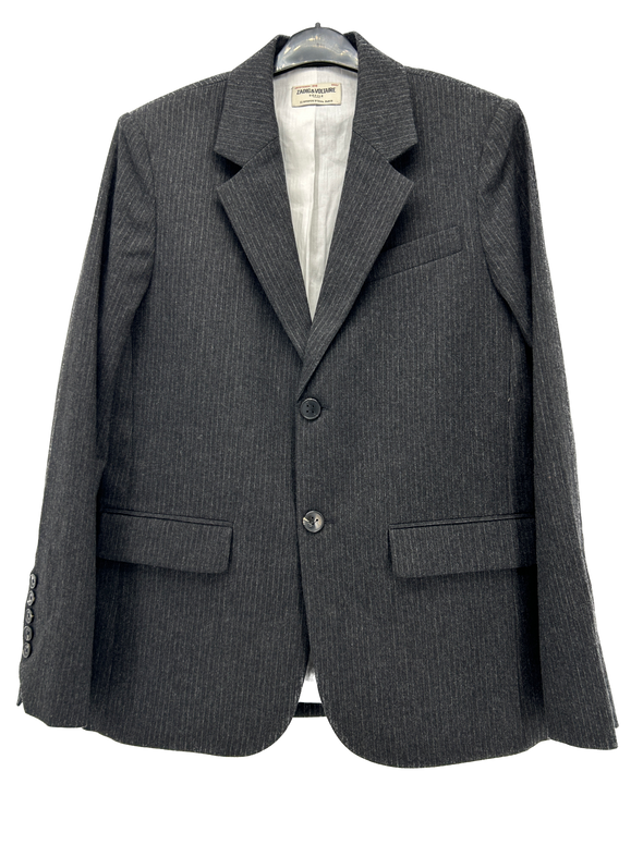 Veste de costume à rayure gris foncé