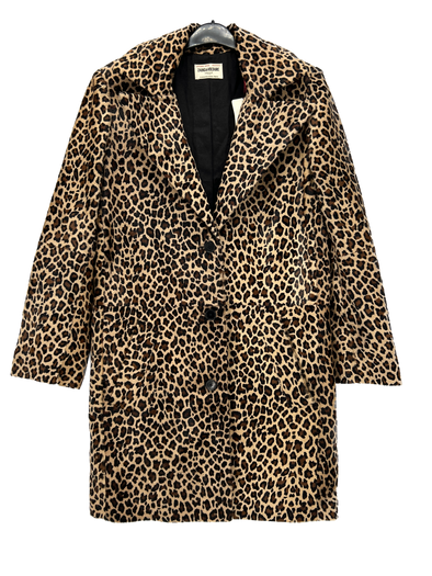 Manteau long motif léopard