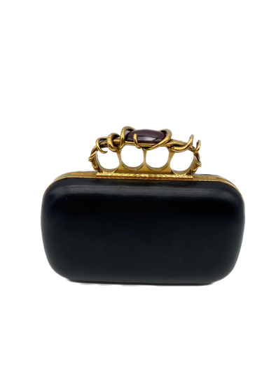 Minaudière en cuir noir
