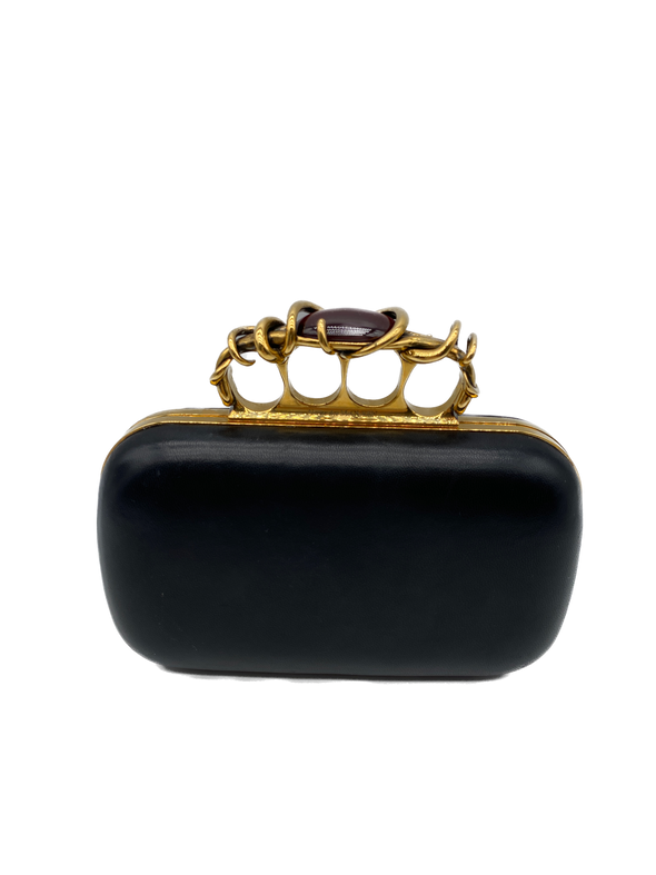 Minaudière en cuir noir