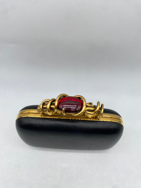 Minaudière en cuir noir