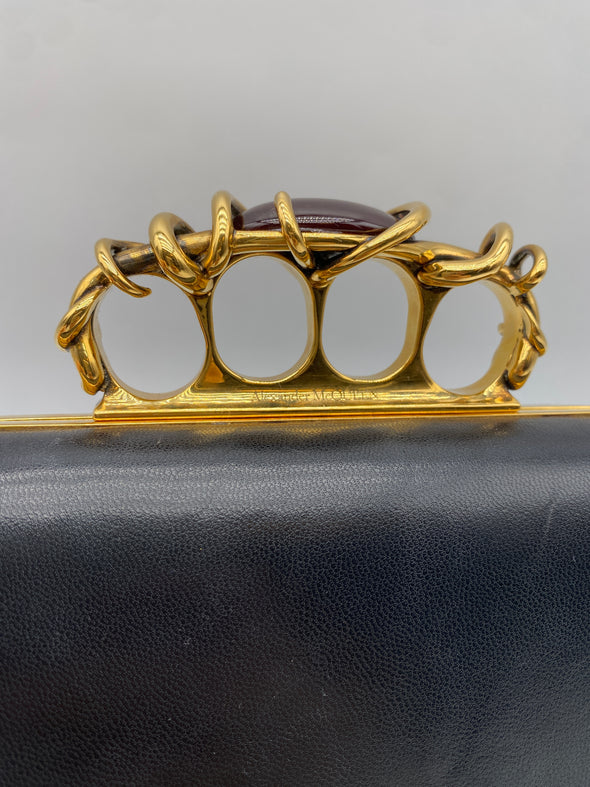Minaudière en cuir noir