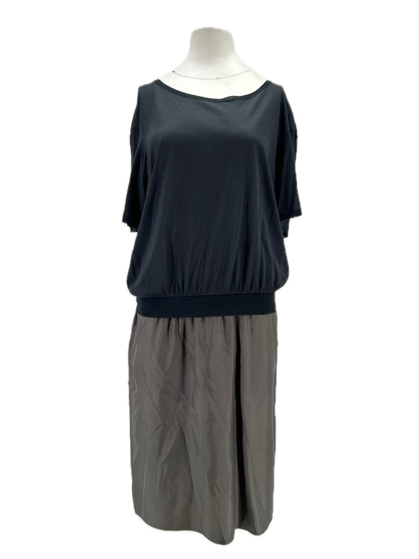 Robe en soie bicolore