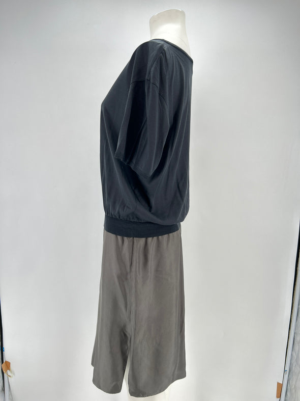 Robe en soie bicolore