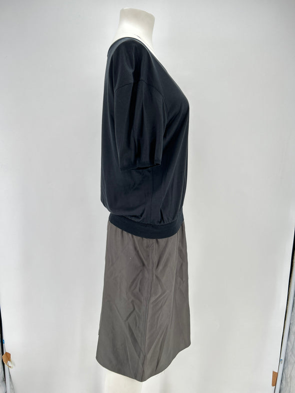 Robe en soie bicolore