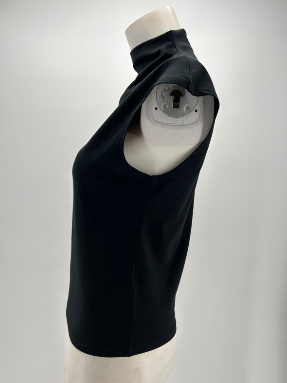 T-shirt noir à col roulé