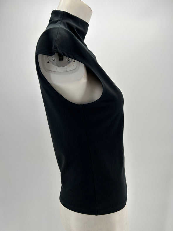 T-shirt noir à col roulé