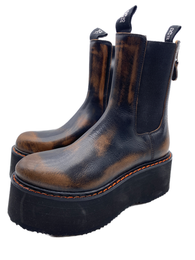 Bottines marrons en cuir