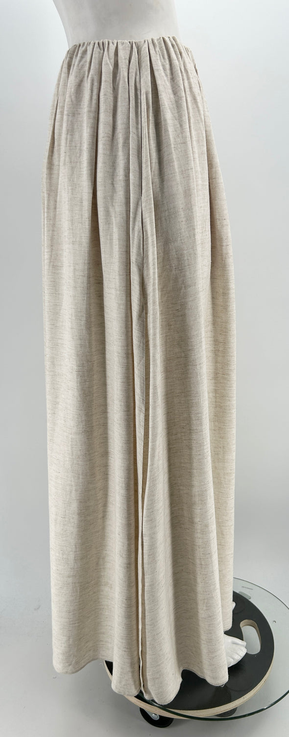 Jupe plissée beige