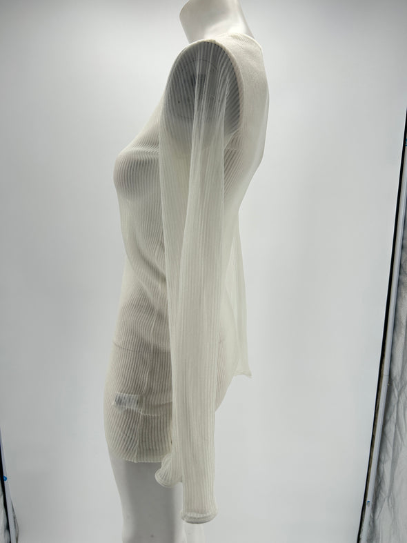 Top blanc transparent