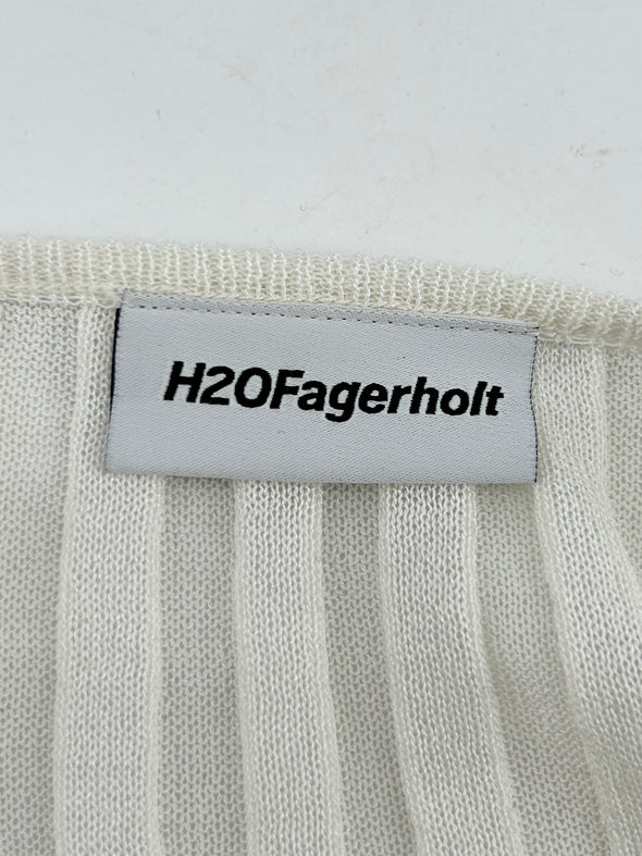 Débardeur blanc en maille côtelée