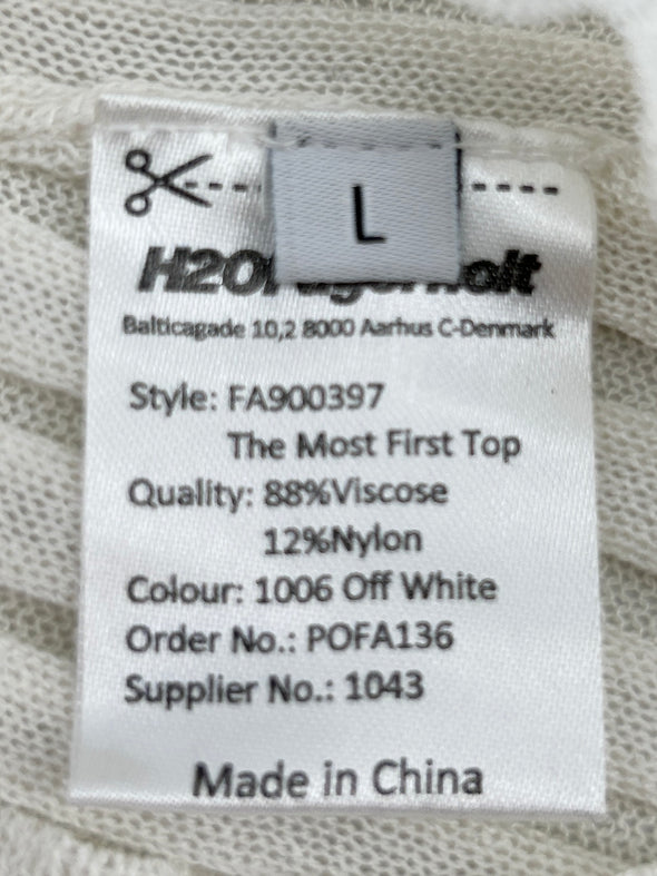 Débardeur blanc en maille côtelée