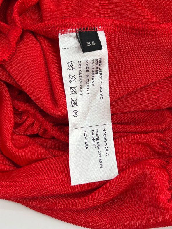 Robe froncée rouge