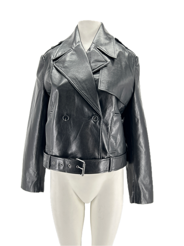 Blouson en cuir noir