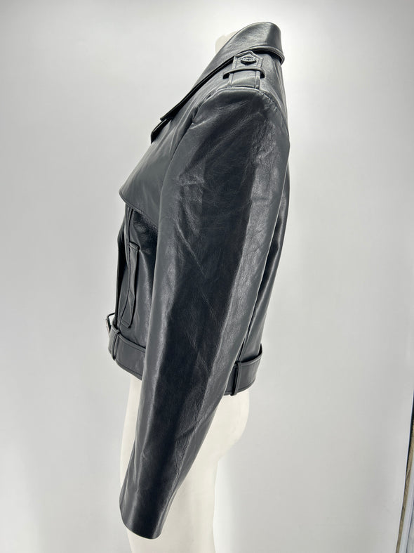 Blouson en cuir noir