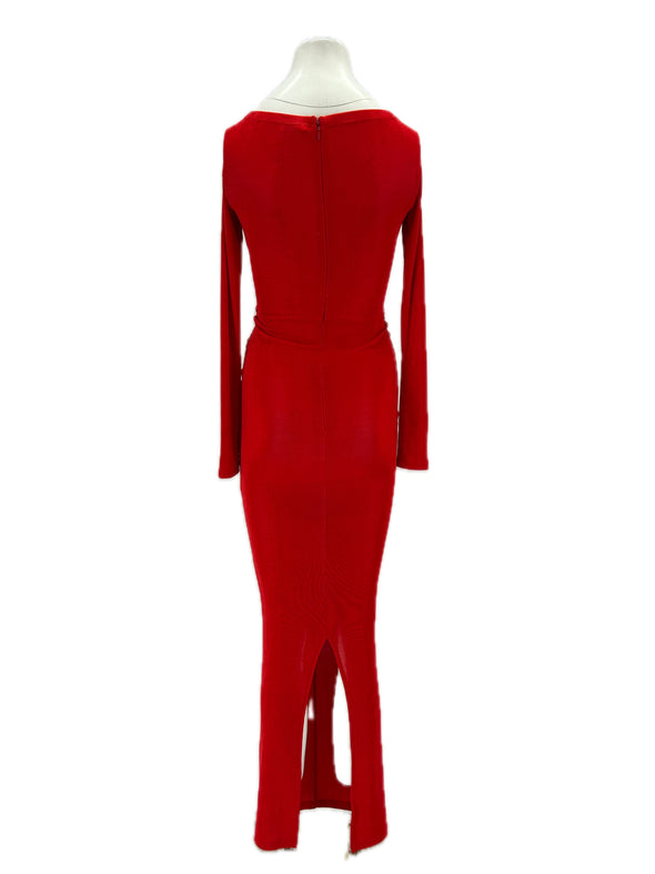 Robe froncée rouge