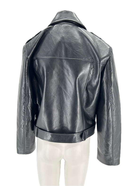 Blouson en cuir noir