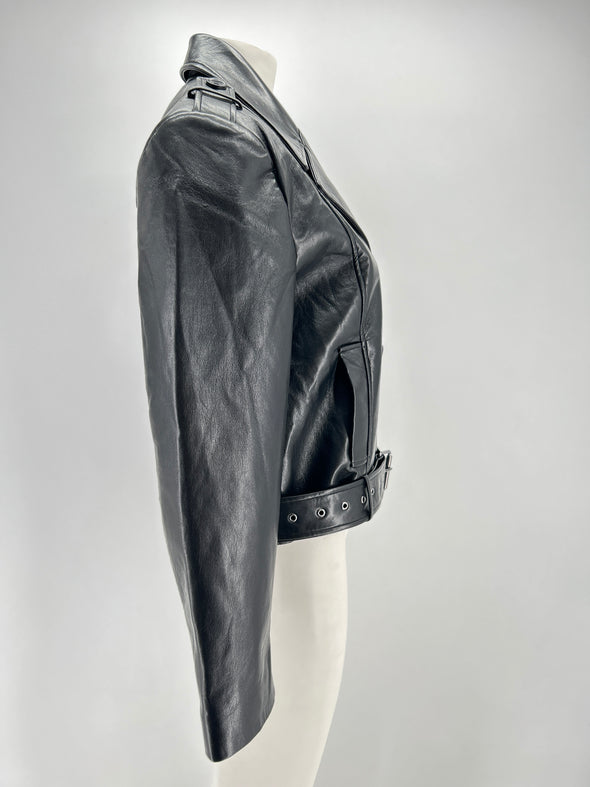 Blouson en cuir noir