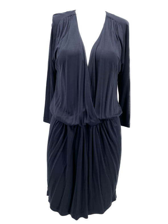 Robe plissée bleue marine