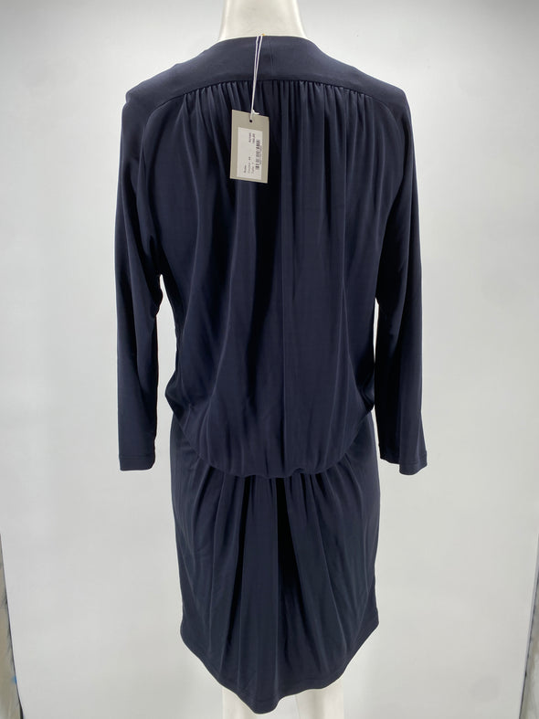 Robe plissée bleue marine