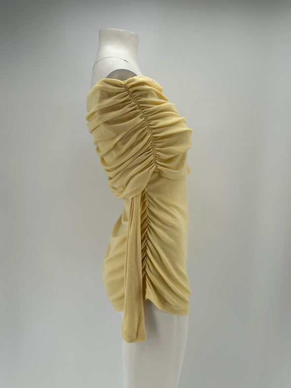Top en laine jaune