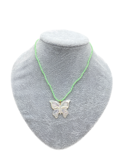 Collier papillon à perles
