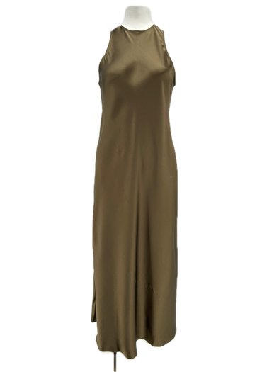 Robe en soie kaki